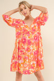 Full Size Floral Tie Back Resort Dress