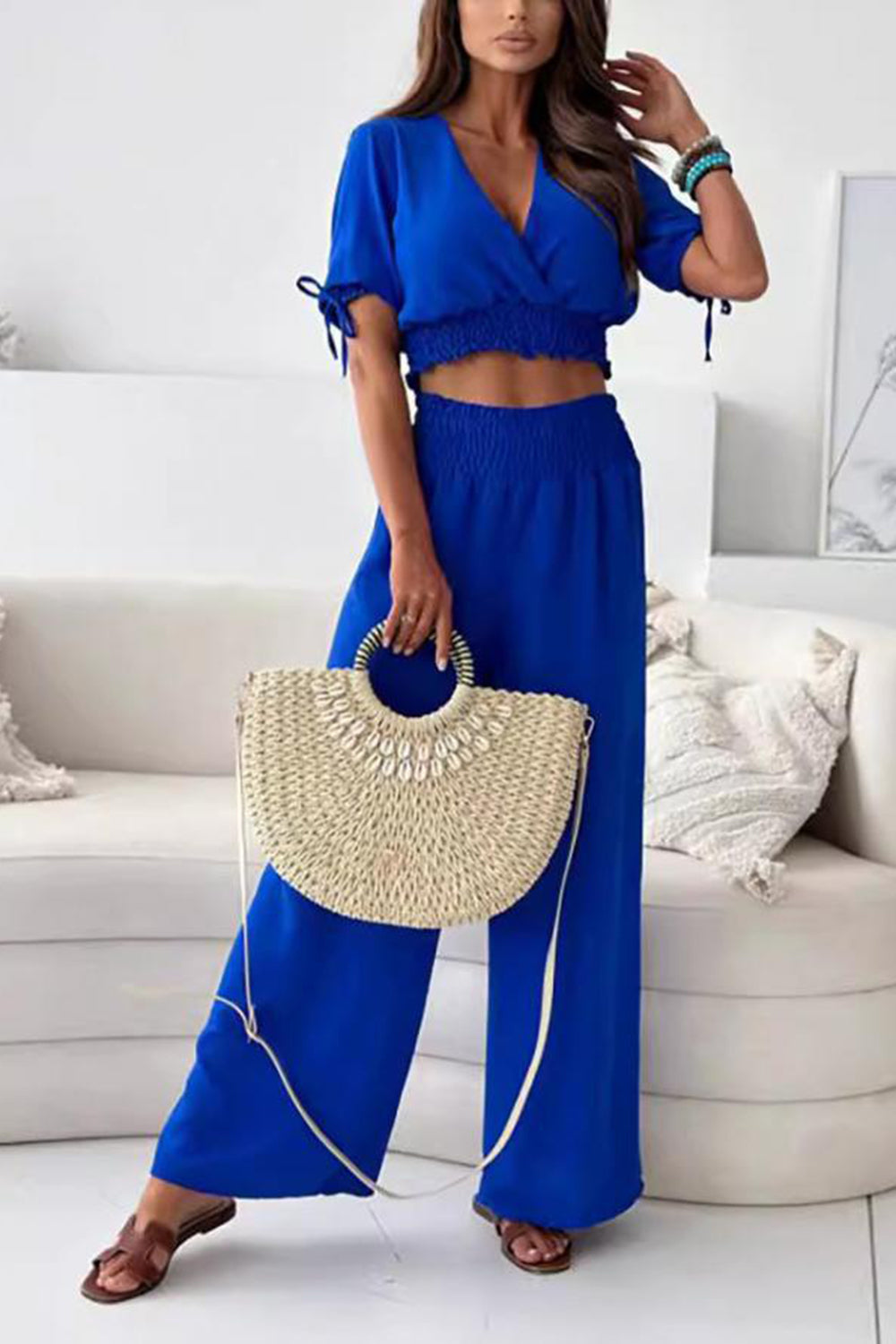 Short Sleeve Resort Top and Pants Set