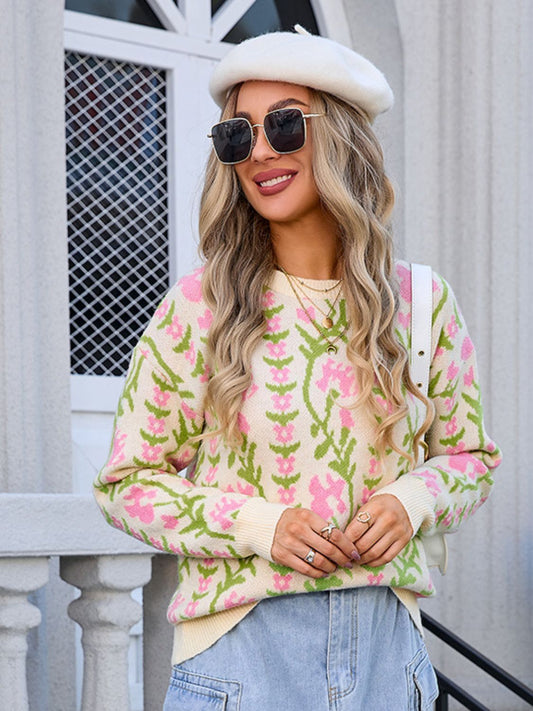 Flower Long Sleeve Sweater