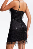 Sequin Black Cami Cocktail Dress