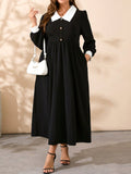 Plus Size Long Sleeve Midi Dress