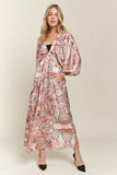 Pale Blush Batwing Sleeve Resort Maxi Dress