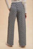 Drawstring Checkered Wide Leg Resort Pants