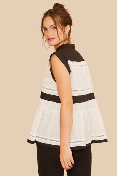 Peplum Button Detail Resort Blouse