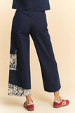 Lace Applique Wide Leg Jeans