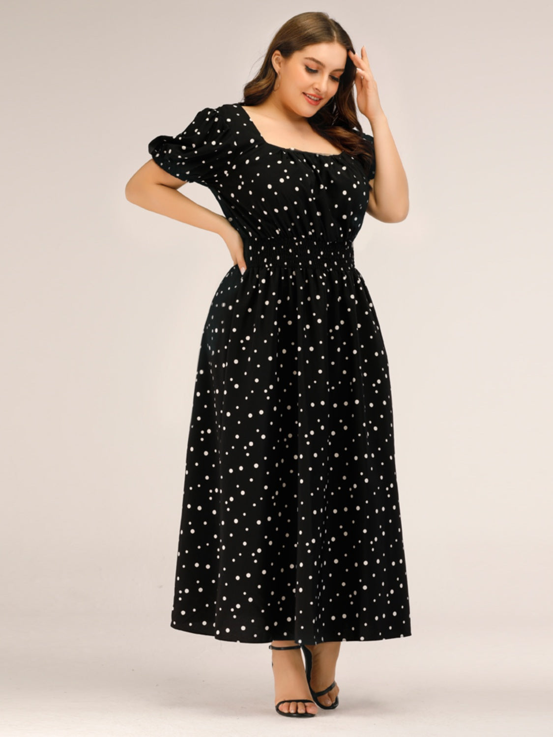 Plus Size Polka Dot Resort Maxi Dress