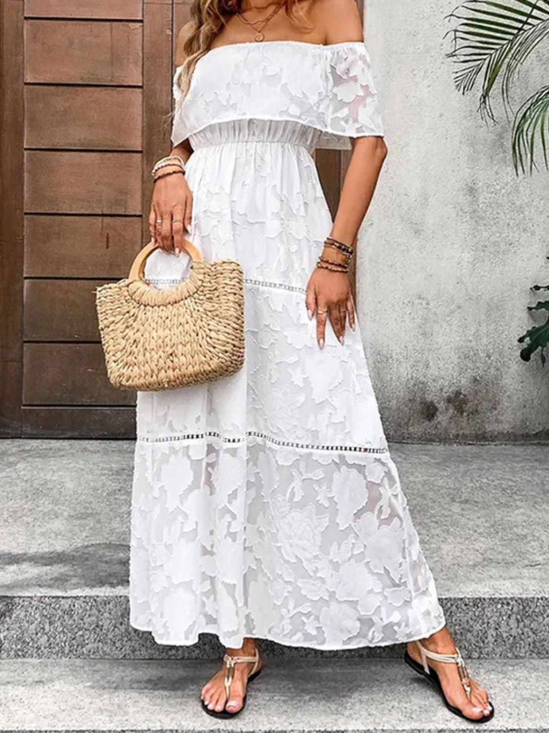 Off-Shoulder Beach Resort Maxi Dress