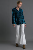 Ruched Tiered Button Up Resort Shirt