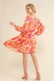 Full Size Floral Tie Back Resort Dress