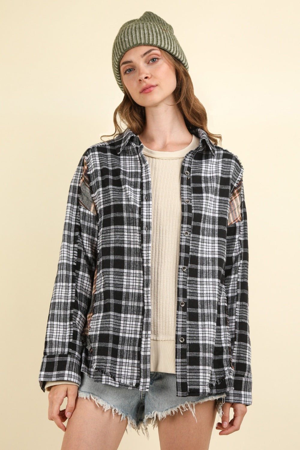 Plaid Raw Detail Shirt