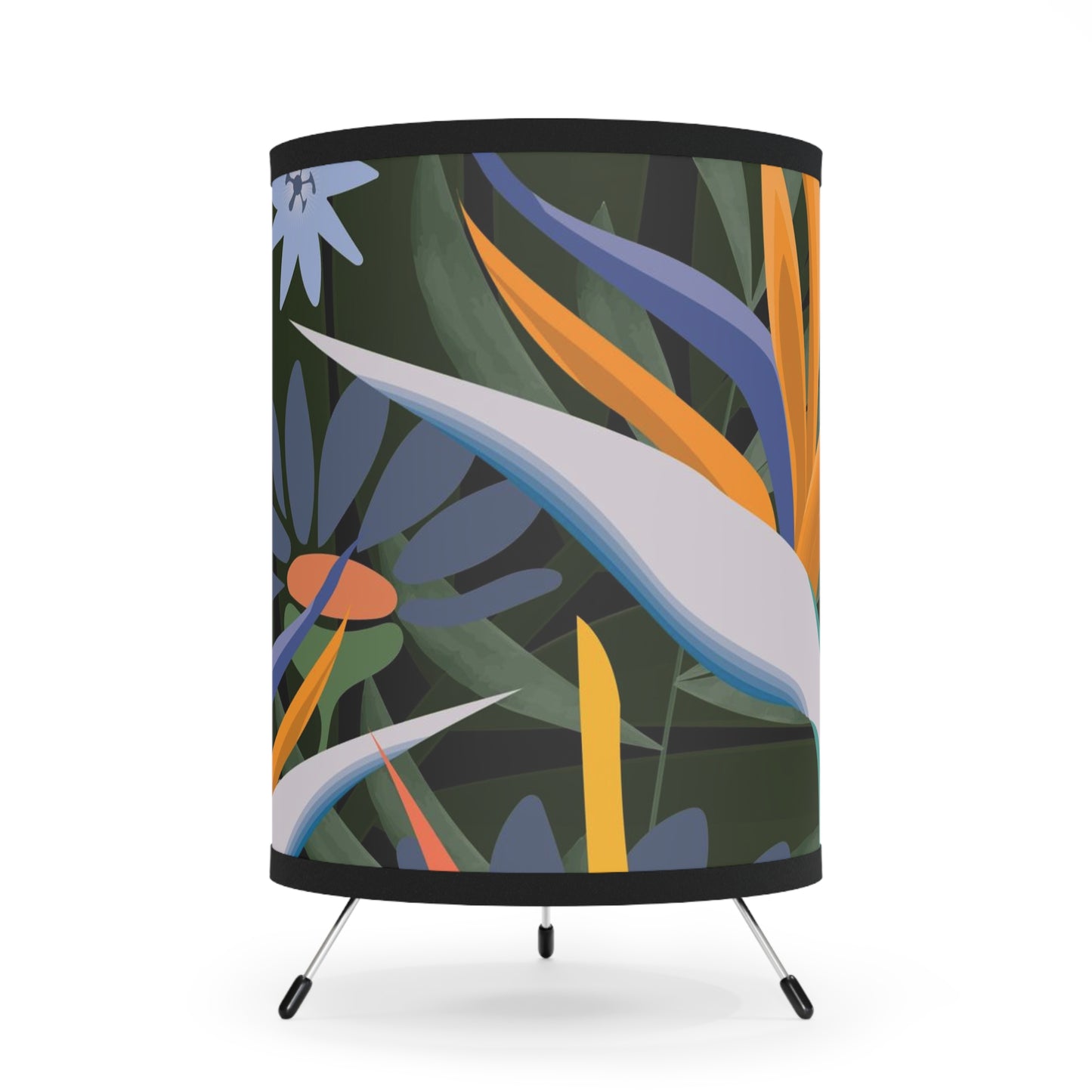 Bird of Paradise Tripod Lamp, Tropical Floral Lamp with US\CA plug