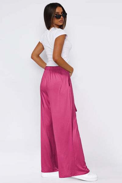 Tied Wide Leg Resort Pants with Pockets