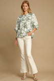 Lace Trim Sleeve Resort Blouse