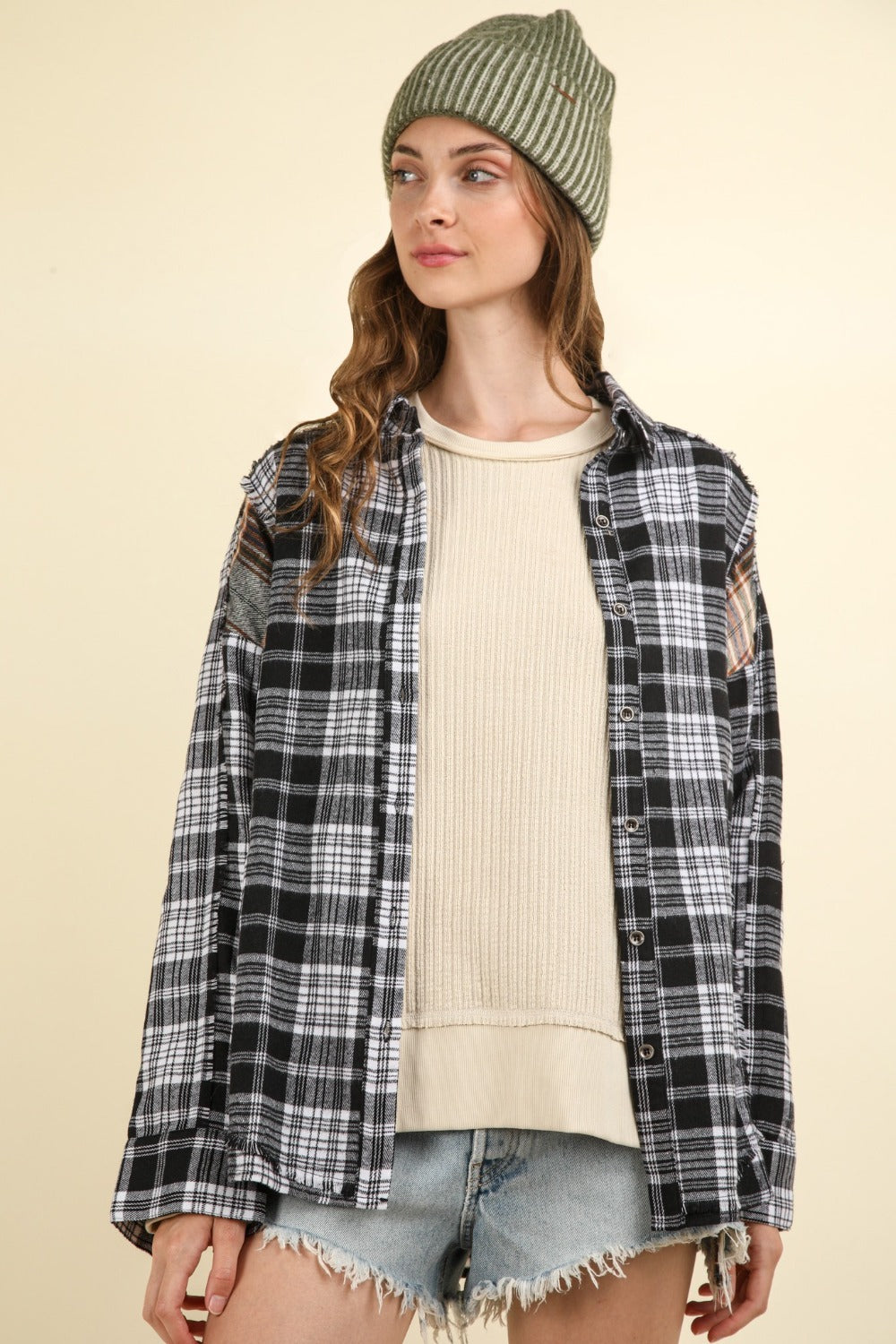 Plaid Raw Detail Shirt