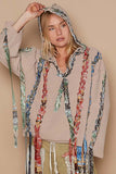 Beachy Peace Back Hooded Boho Sweater