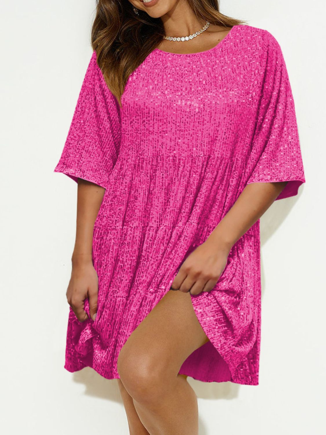 Full Size Sequin Mini Coctkail Dress