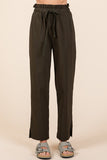 Paperbag Waist Tapered Straight Pants