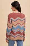 Zig-Zag Round Neck Sweater