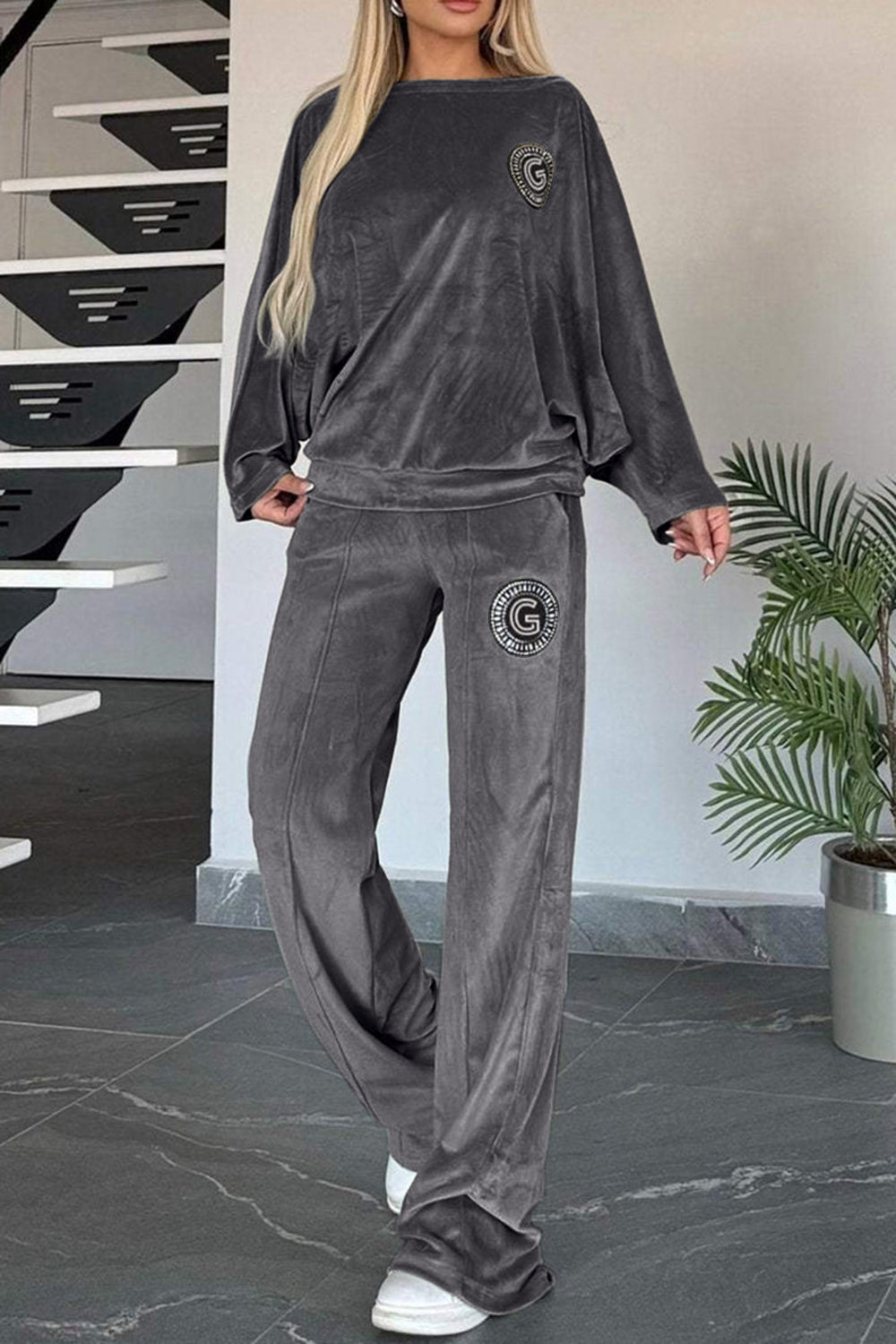 Full Size Long Sleeve Top and Pants Travel Set