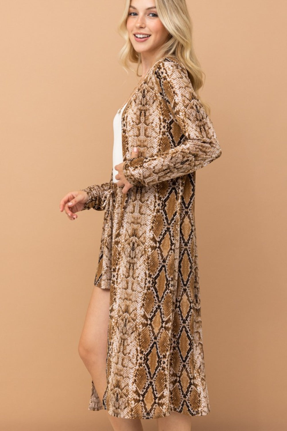 Snake Print Kimono Open Front Resort Kimono