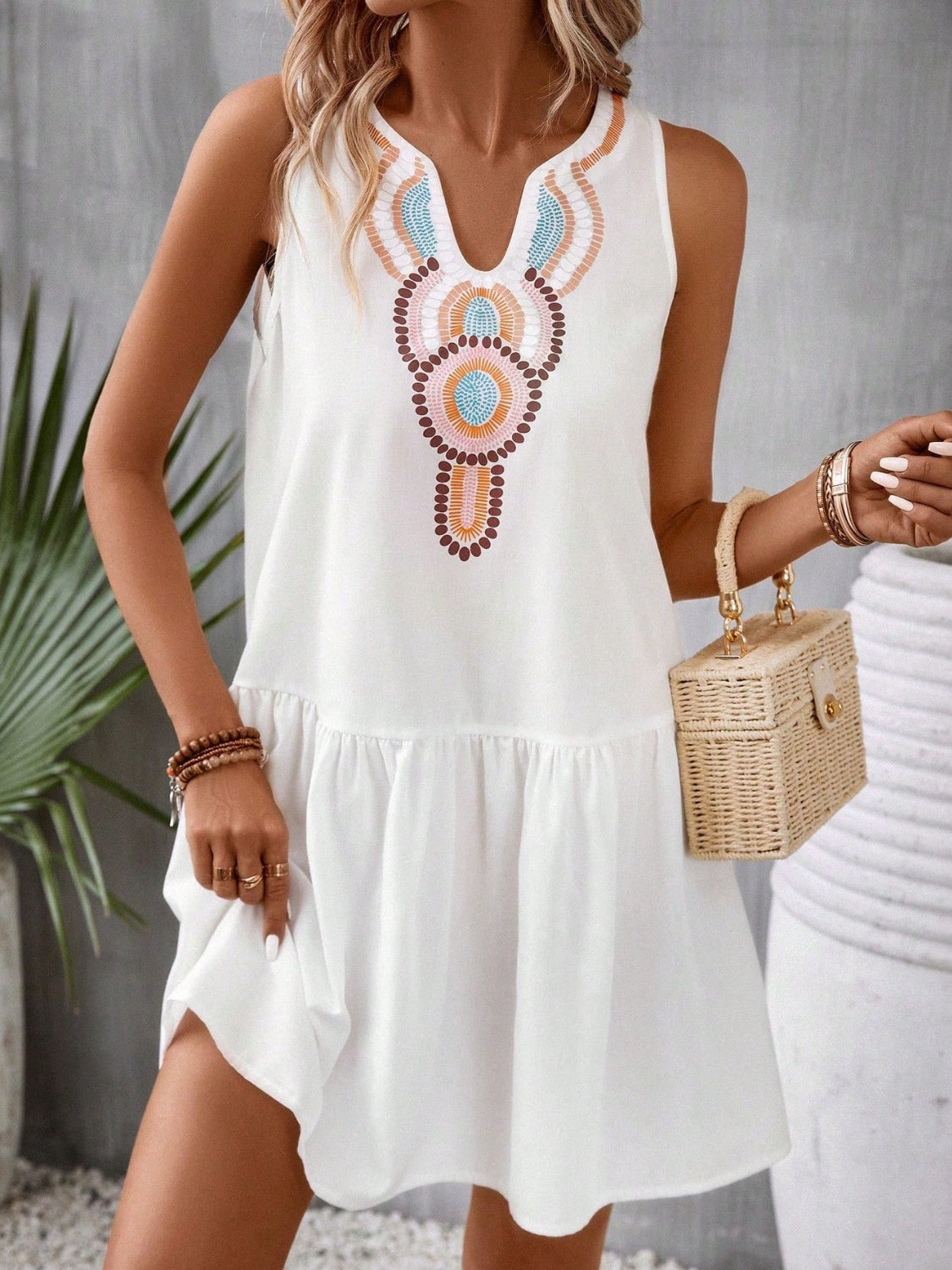 Sleeveless Mini Beach Dress