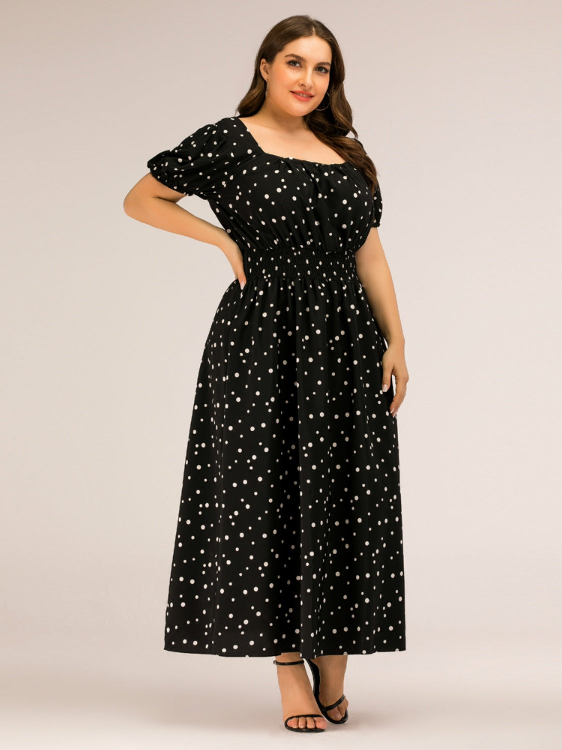 Plus Size Polka Dot Resort Maxi Dress