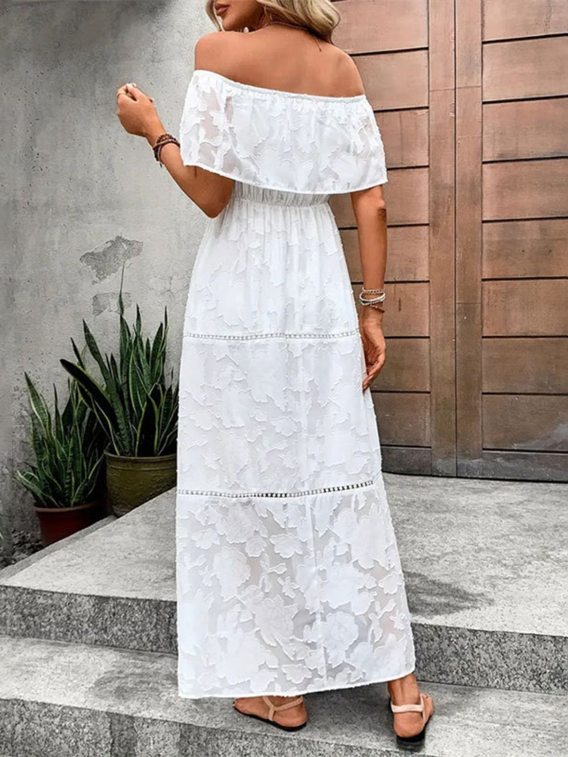 Off-Shoulder Beach Resort Maxi Dress