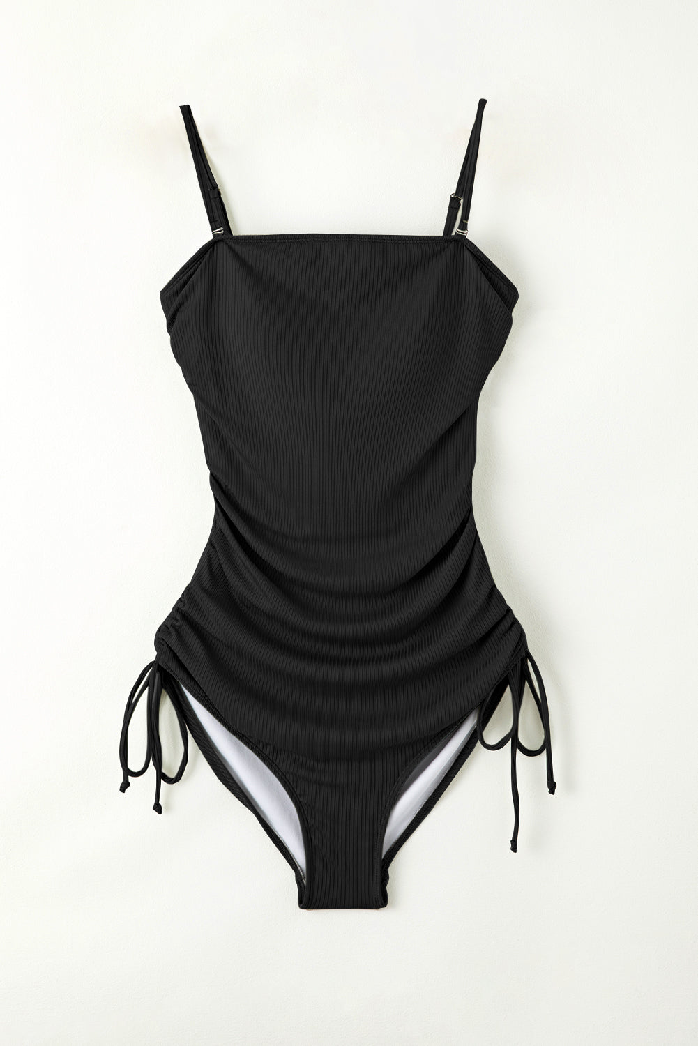 Drawstring Spaghetti Strap One-Piece Resort Swimwear