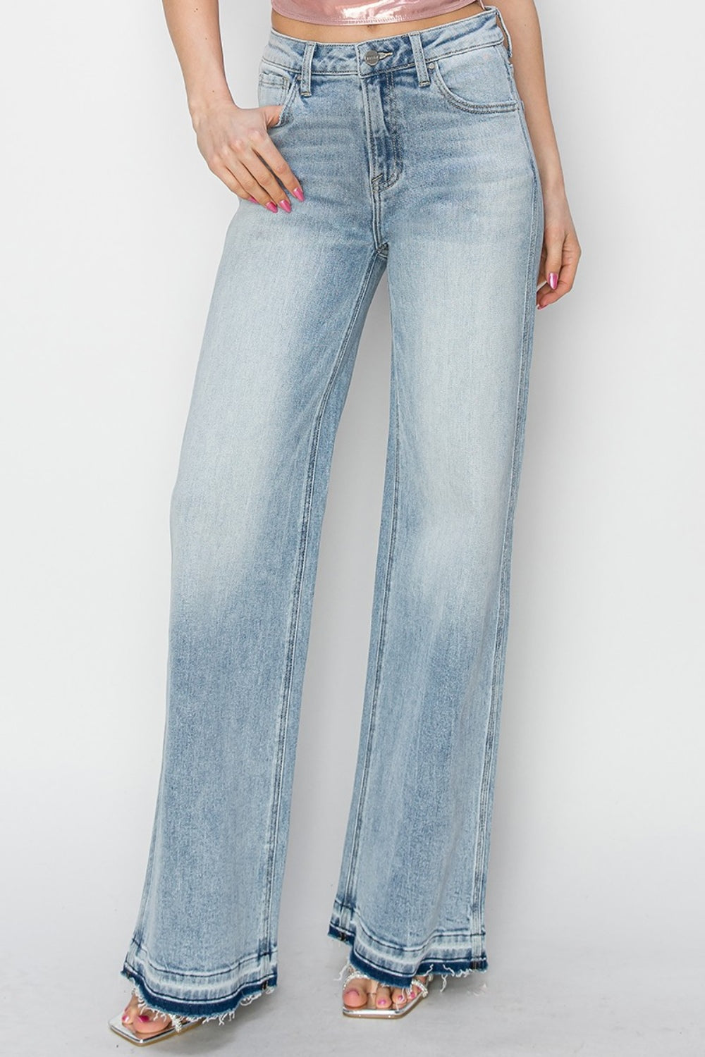 Full Size High Rise Wide Leg Jeans