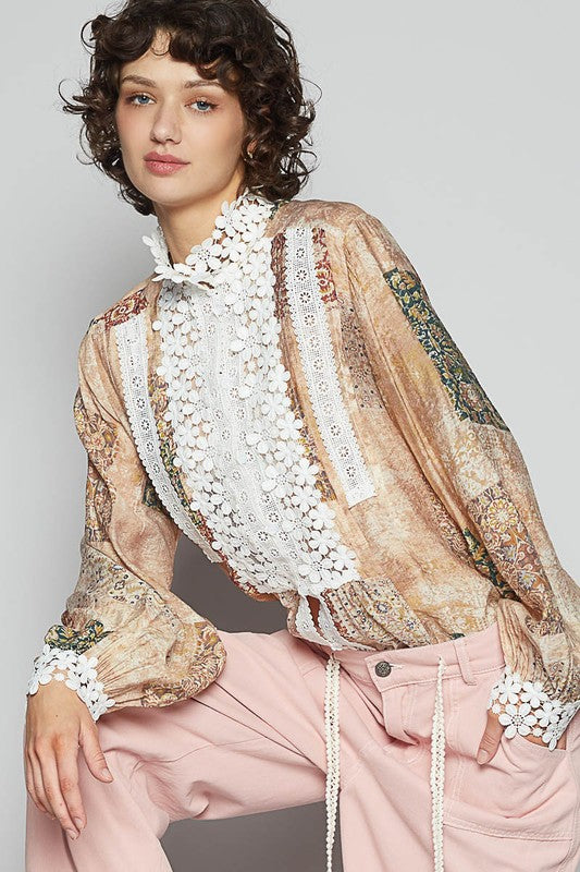 Lacy & Romantic Boho Button Down Shirt