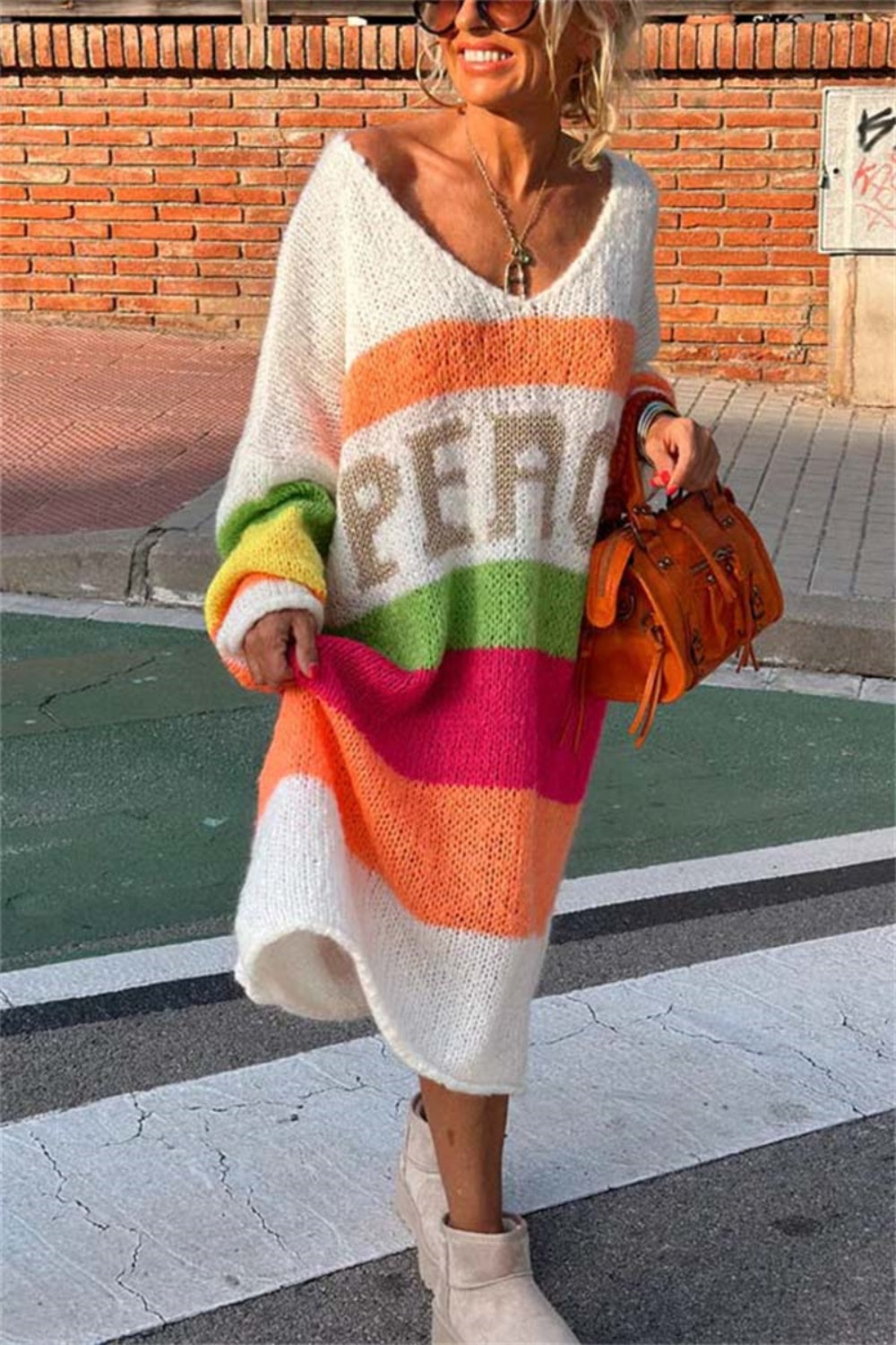 Beachy Peace Midi Sweater Dress