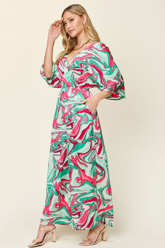 Full Size Half Sleeve Wide Leg Jumpsuit