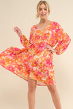 Full Size Floral Tie Back Resort Dress