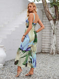 Tropical Vibe Wide Strap Vacation Jumpsuit