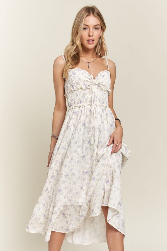 Floral Sweetheart Neck Cami Summer Dress