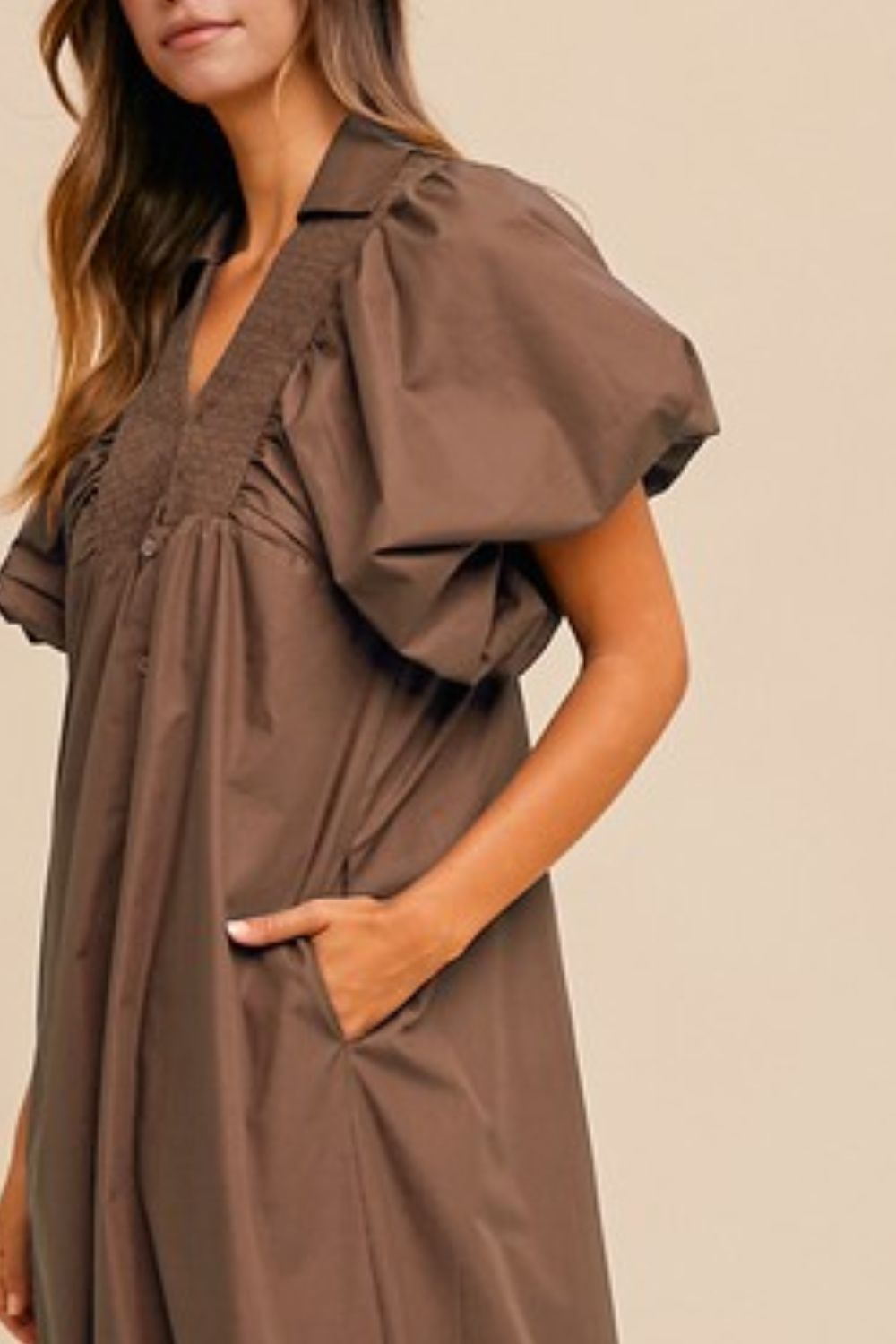 Puff Sleeve Midi Dress