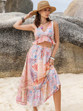 Boho Top and Midi Beach Skirt Set