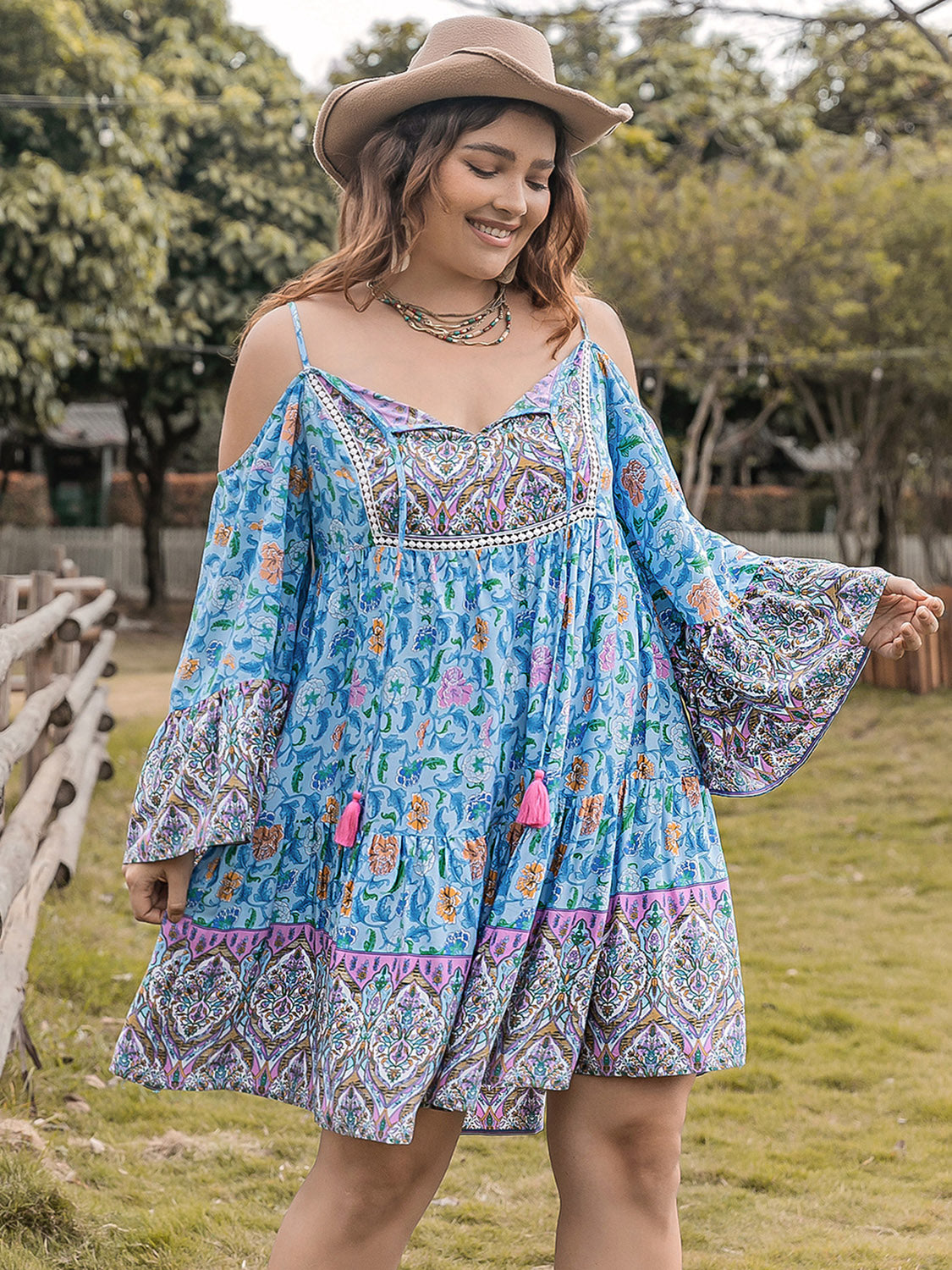 Plus Size Boho Summer Mini Dress