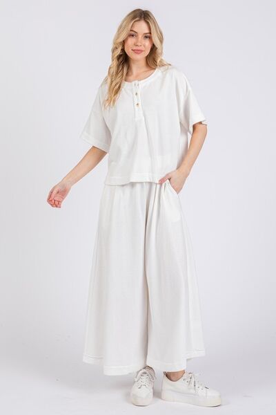 White Beachy Boho White Resort Top and Pants Set