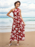 Red Tropical Vacation Dress