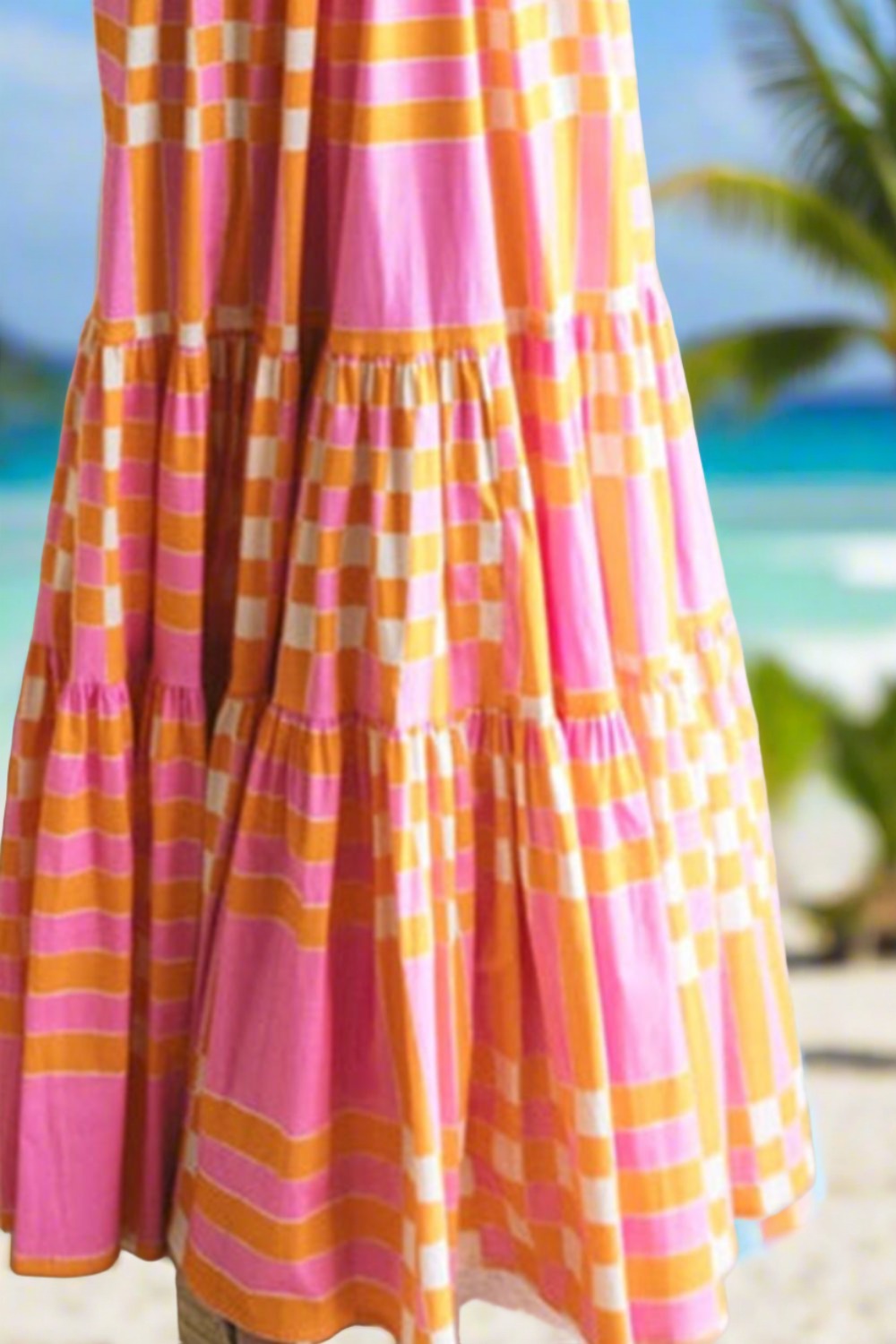 Big Tie Shoulder Bows Beach Maxi Dress