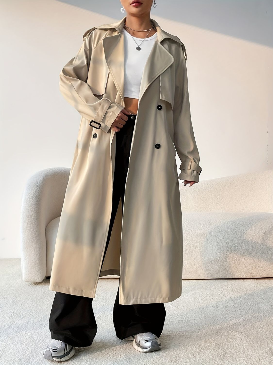 Women's Longline Trench Coat