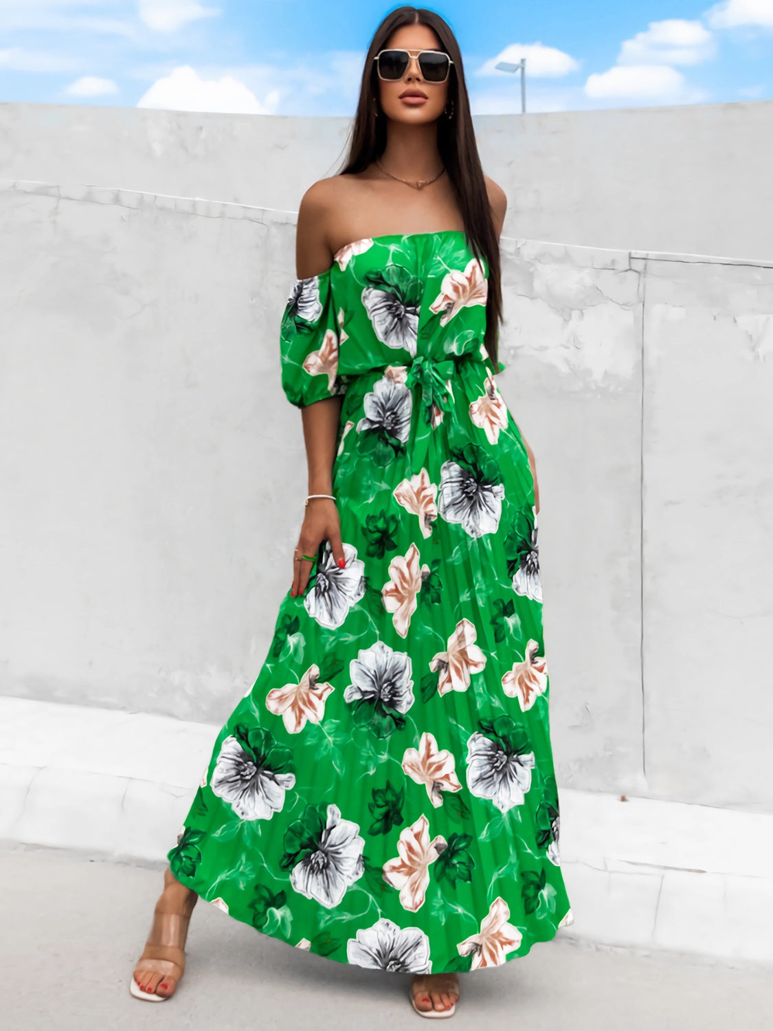 Floral Off Shoulder Resort Maxi Dress