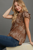 Ruffled Short Sleeve French Terry Resort Top