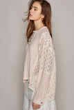 Beachy Long Sleeve Raw Edge Lace Boho Top