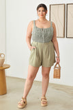 Plus Size Summer Elastic Waist Shorts with Pockets