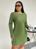 Plus Size Long Sleeve Mini Dress