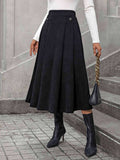 Decorative Button Ruched Skirt