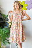 Full Size Floral Ruffled Summer Dress