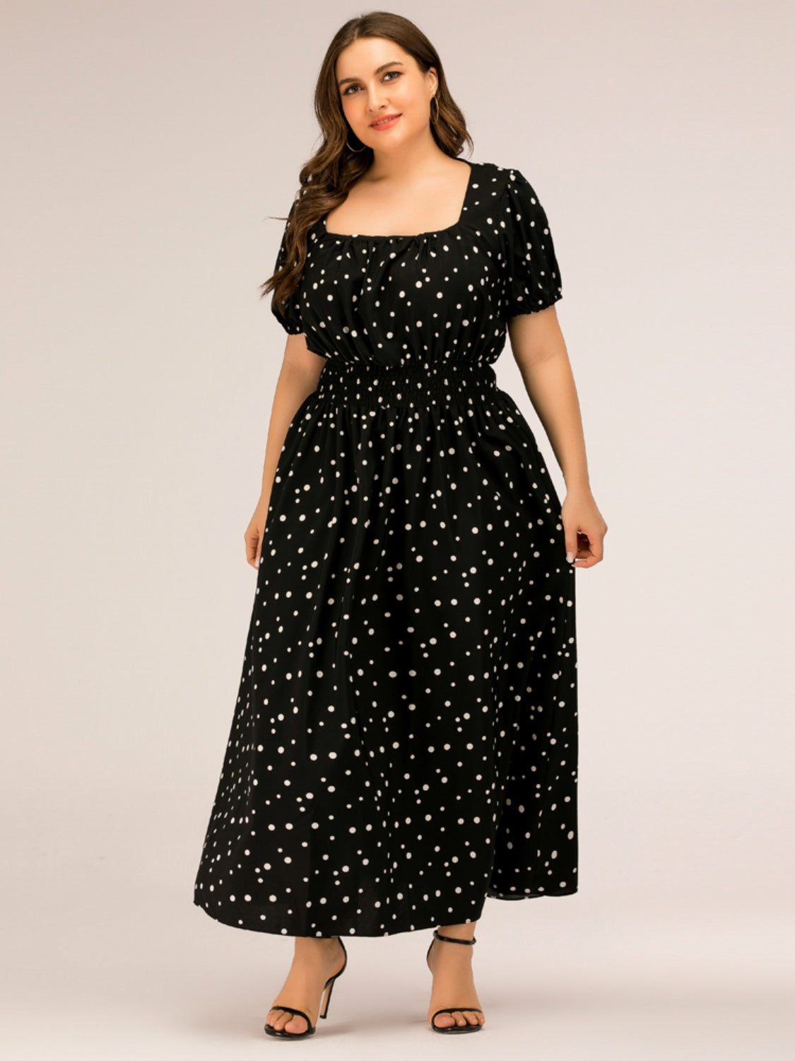 Plus Size Polka Dot Resort Maxi Dress